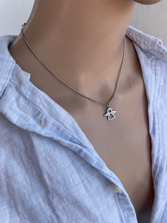 Petit collier Ange Gardien en Acier Inoxydable
