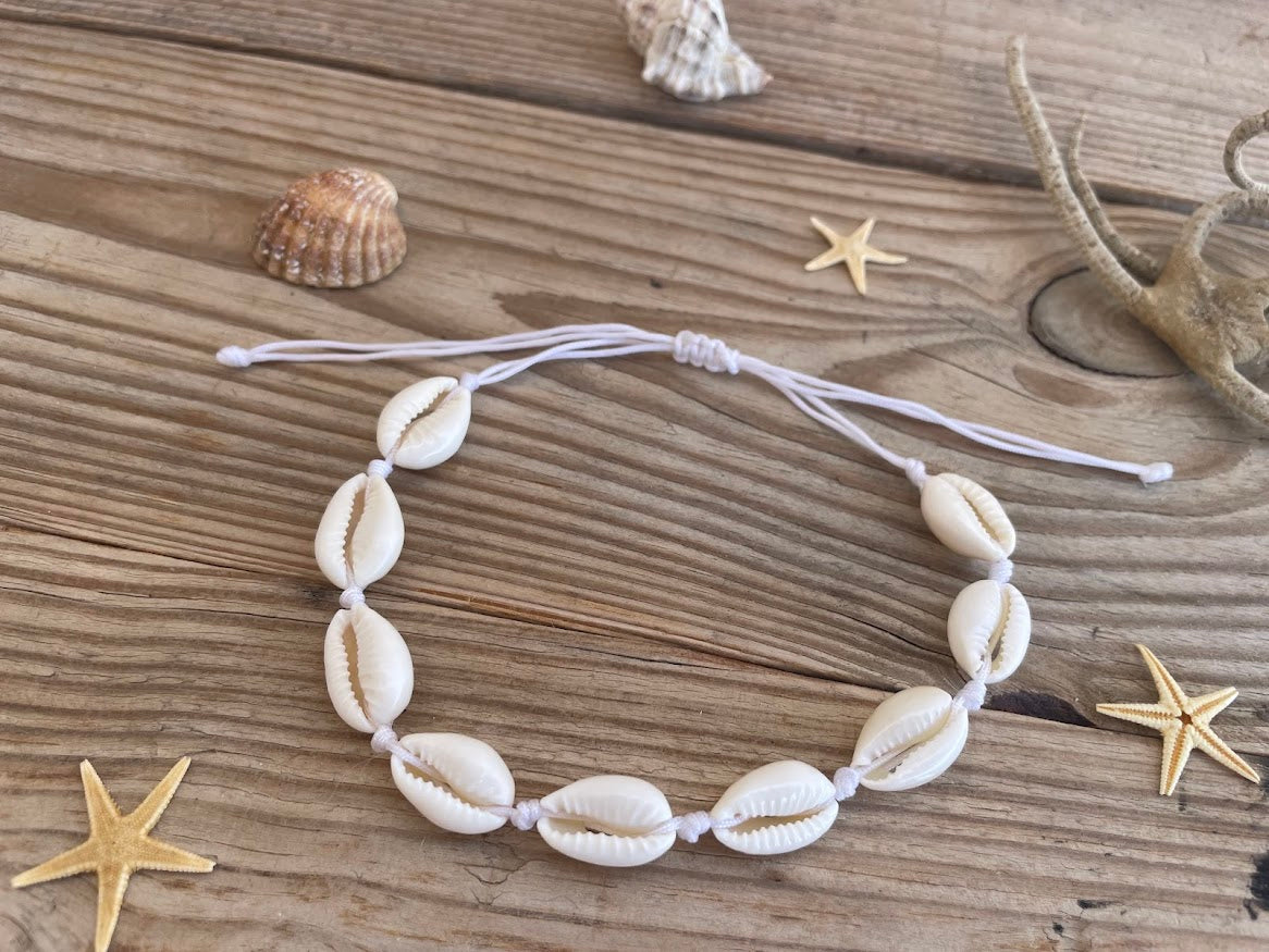 Bracelet de Cheville Coquillages Cauris - Bijou de Plage - Cadeau pour Elle