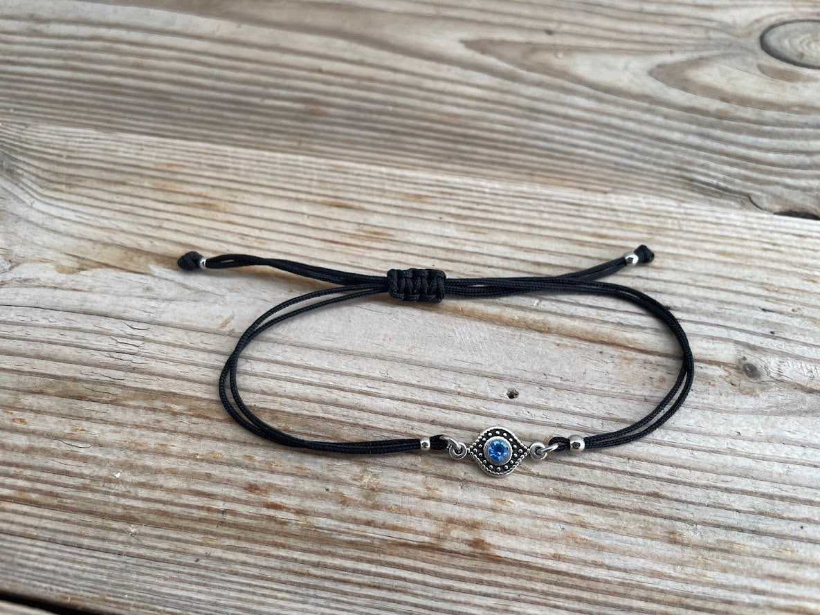 Bracelet Oeil Bleu Réglable Rhinestone - Bracelet Porte-Bonheur - Unisex