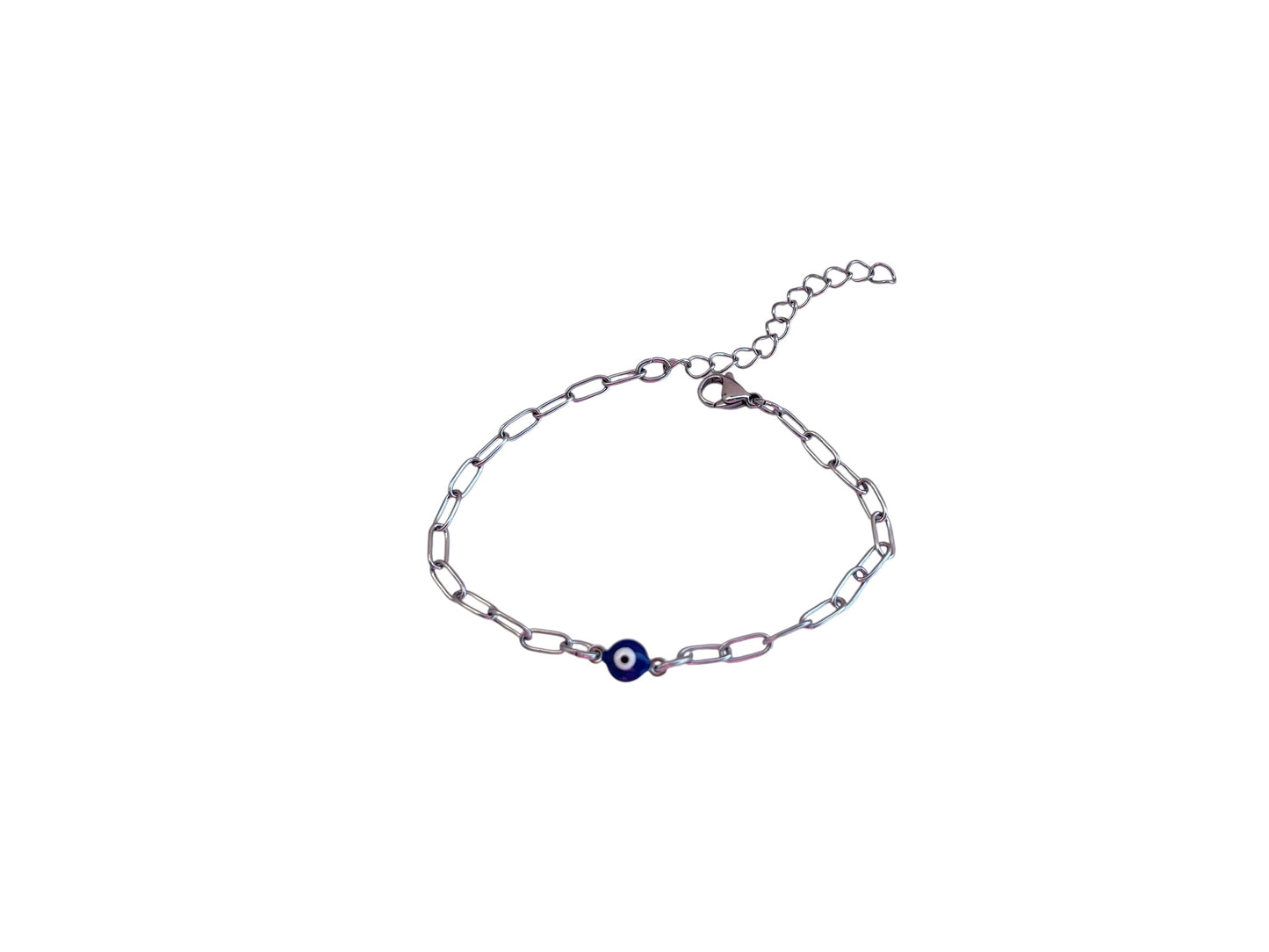 Bracelet Oeil Bleu en Acier Inoxydable – Protection & Élégance