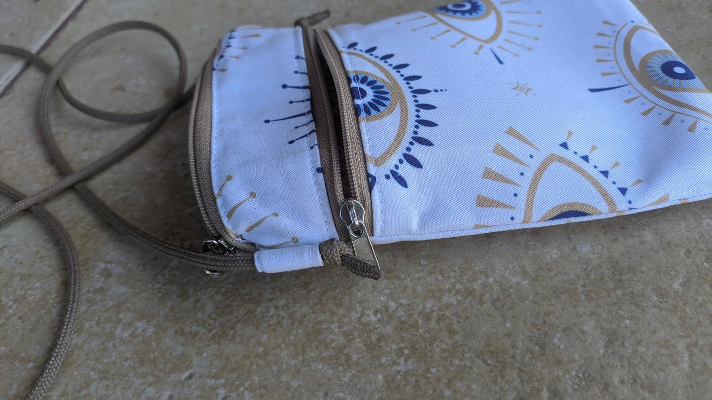 Evil Eye Cellphone Bag – Crossbody Cellphone Bag – Greek Gift - Gift for Her