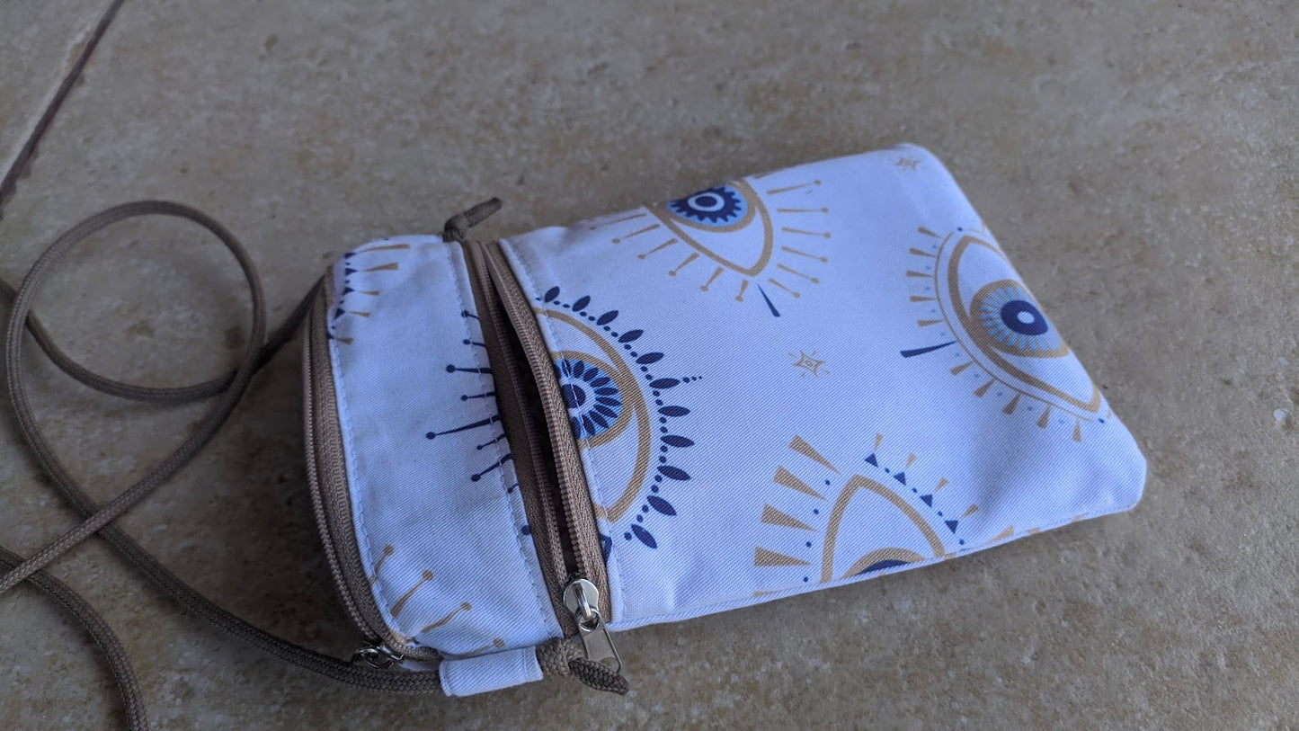 Evil Eye Cellphone Bag – Crossbody Cellphone Bag – Greek Gift - Gift for Her