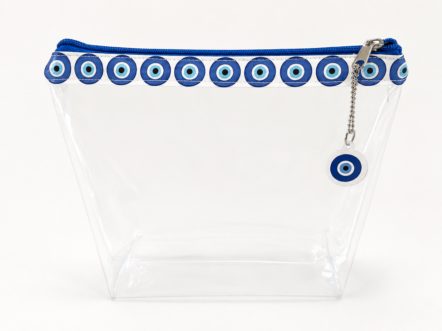 Trousse Maquillage Transparente en PVC, Pochette Voyage Imperméable, Oeil Grec Porte-Bonheur, Pochette Plage