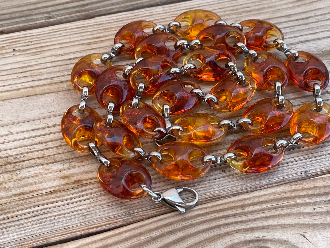 Coffee Beans Acrylic Statement Necklace