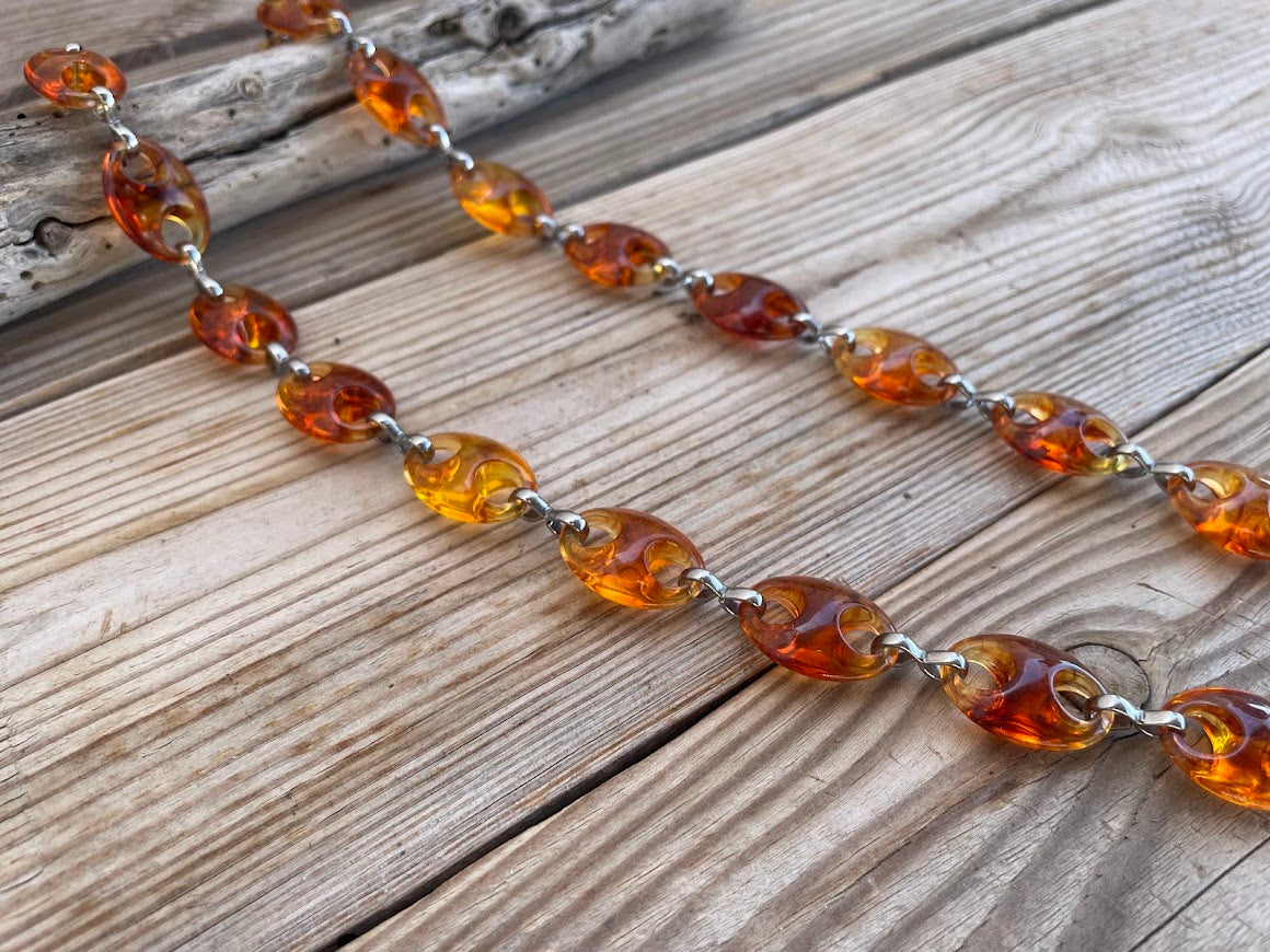Coffee Beans Acrylic Statement Necklace