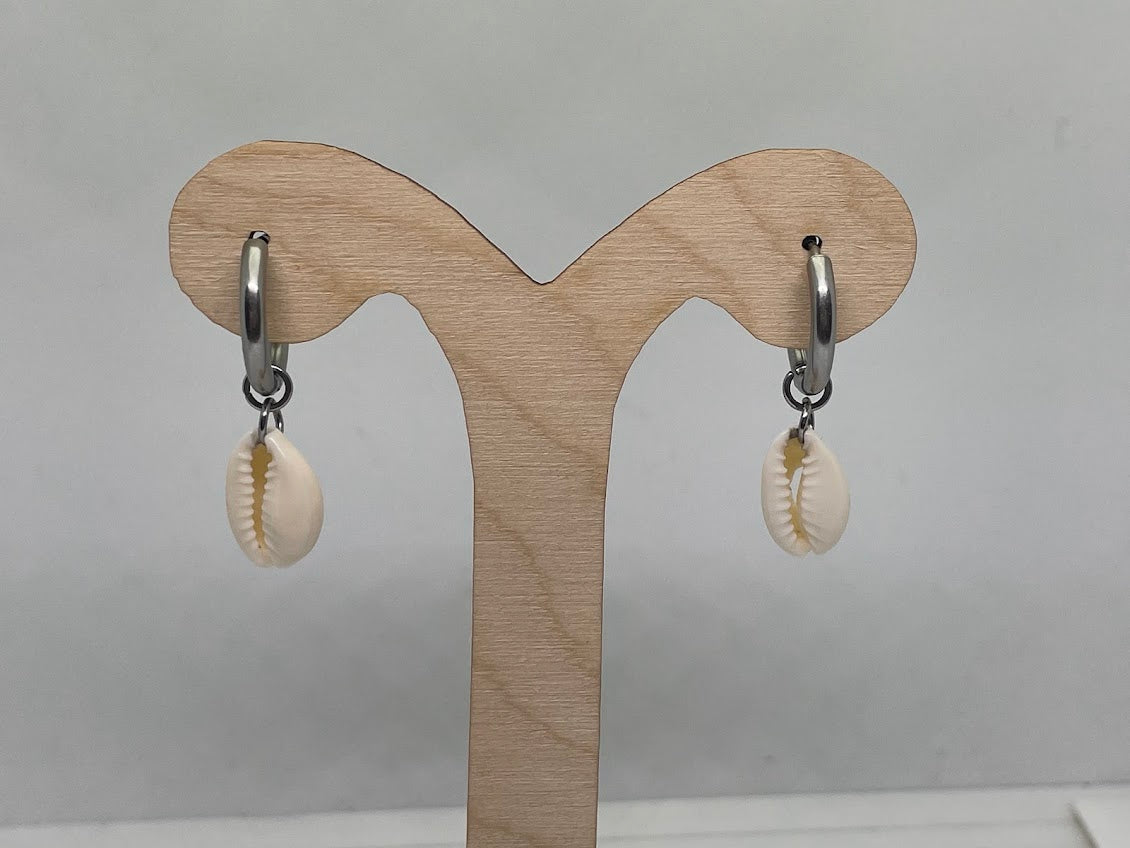 Boucles d’Oreilles Créoles Coquillage Cauri