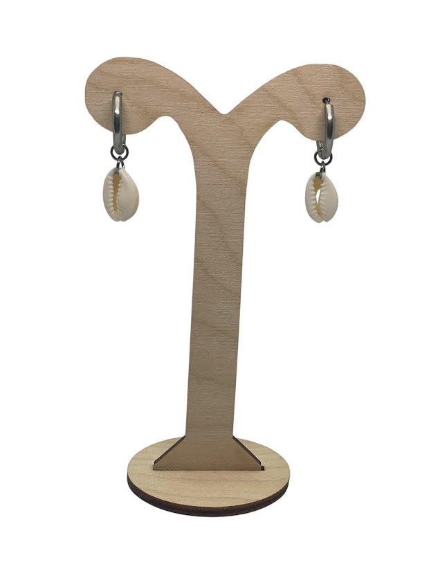 Boucles d’Oreilles Créoles Coquillage Cauri