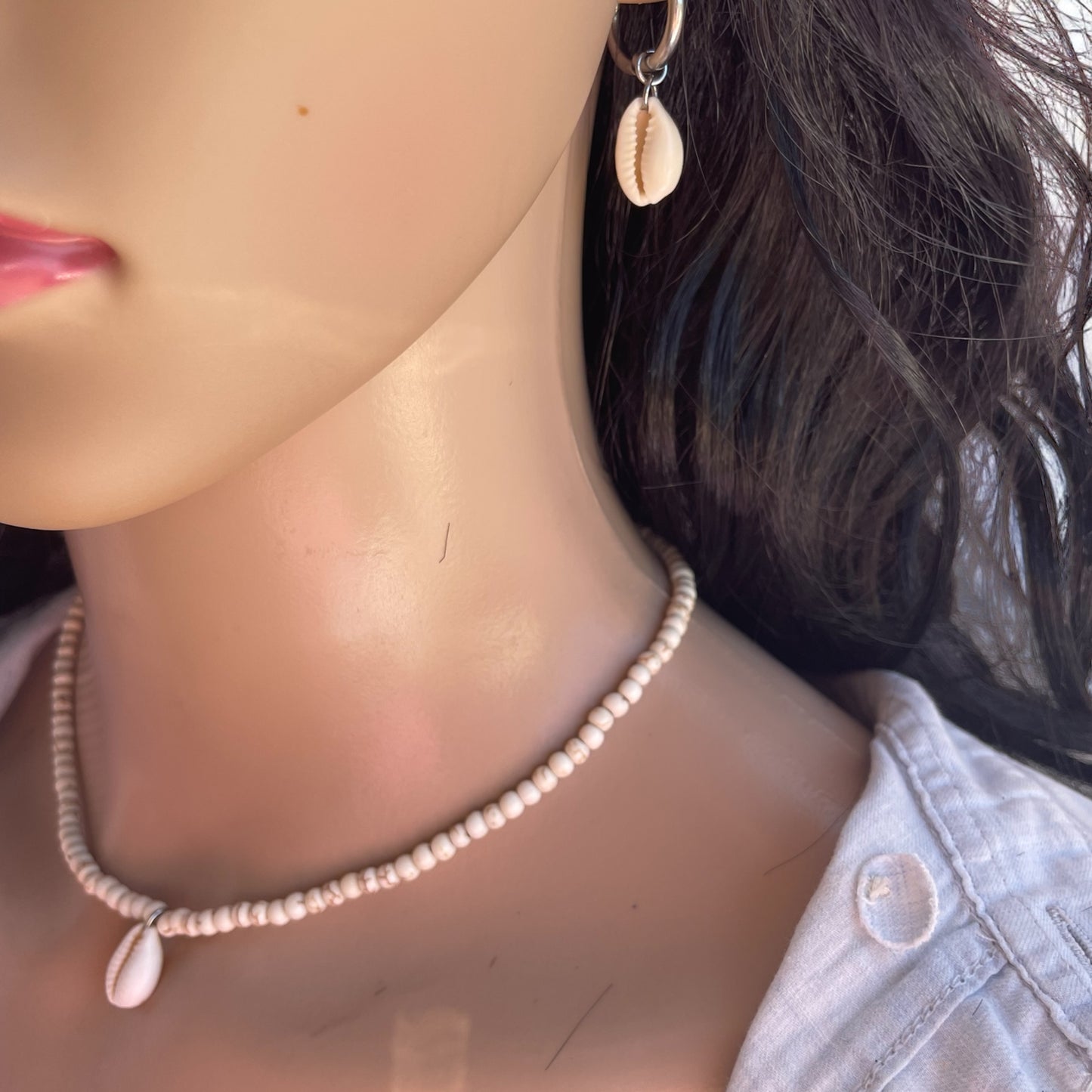 Boucles d’Oreilles Créoles Coquillage Cauri