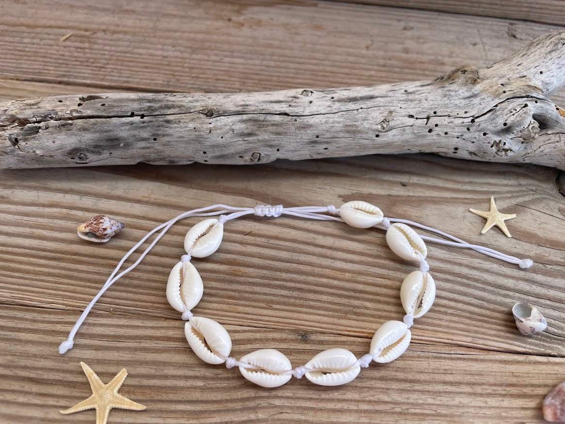Bracelet de Cheville Coquillages Cauris - Bijou de Plage - Cadeau pour Elle
