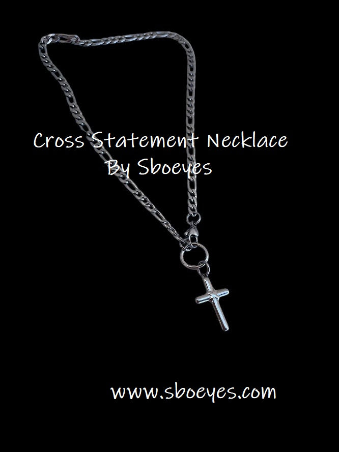 Stainless Cross Necklace - Women's necklace - Greek jewelry - Statement necklace