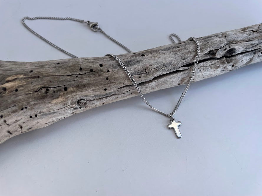 Petit Collier Croix en Acier Inoxydable