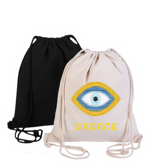 Evil Eye w/ Greece Machine Embroidery Design - Digital Embroidery File