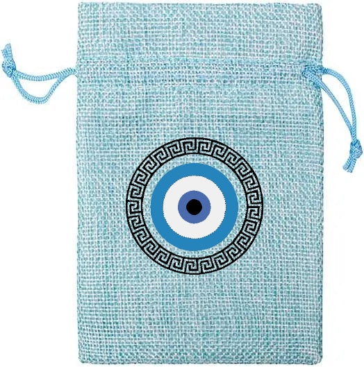 Greek Key Evil Eye Machine Embroidery Design - Digital Embroidery File