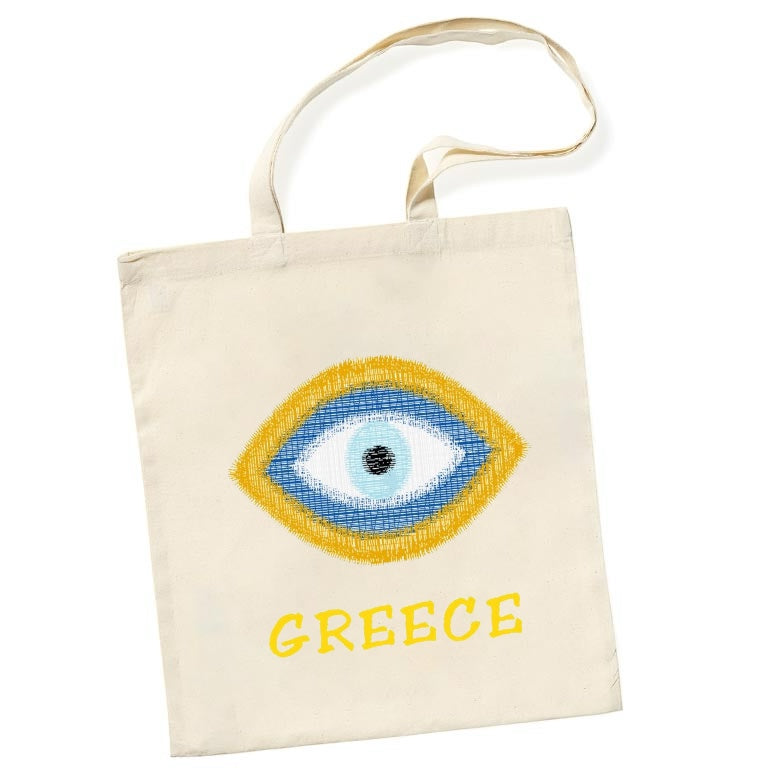 Evil Eye w/ Greece Machine Embroidery Design - Digital Embroidery File