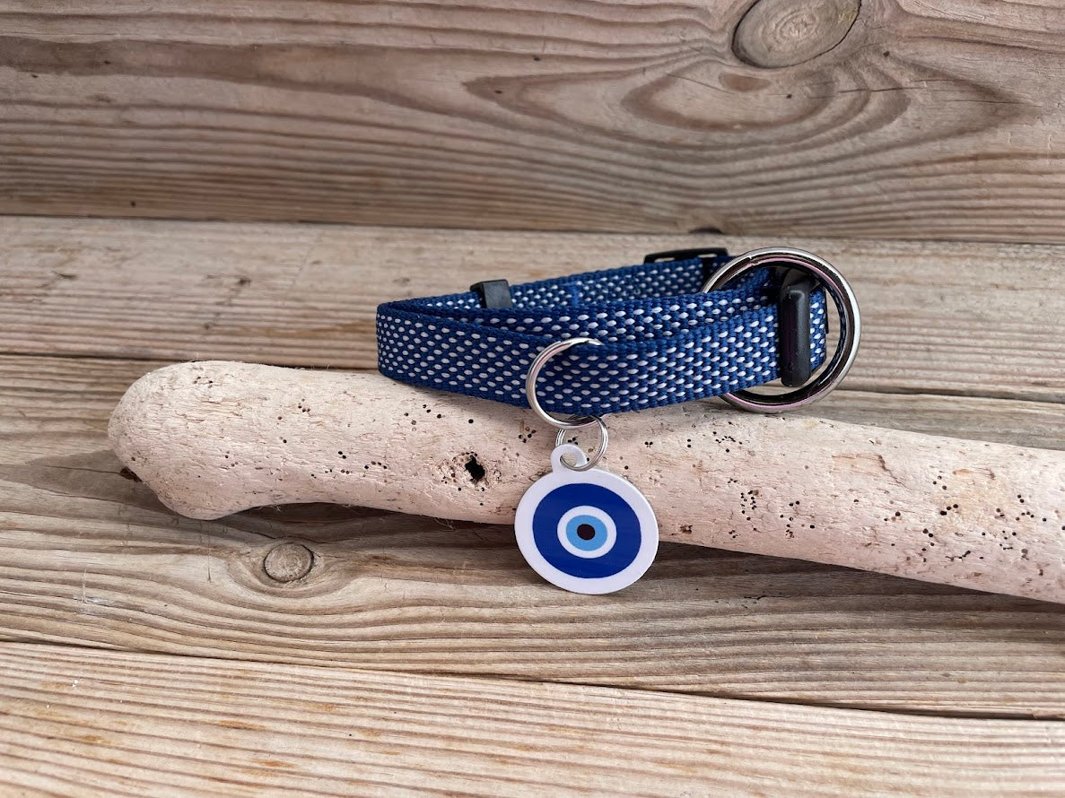 Evil Eye Dog Tag - Small Medium Dog Tag - Available in 8 Designs