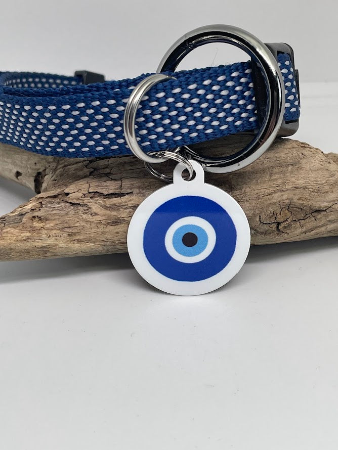 Evil Eye Dog Tag - Small Medium Dog Tag - Available in 8 Designs