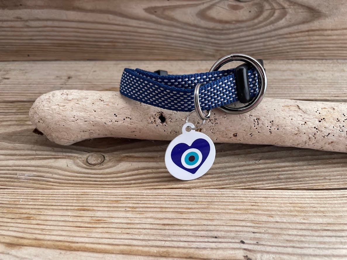 Evil Eye Dog Tag - Small Medium Dog Tag - Available in 8 Designs