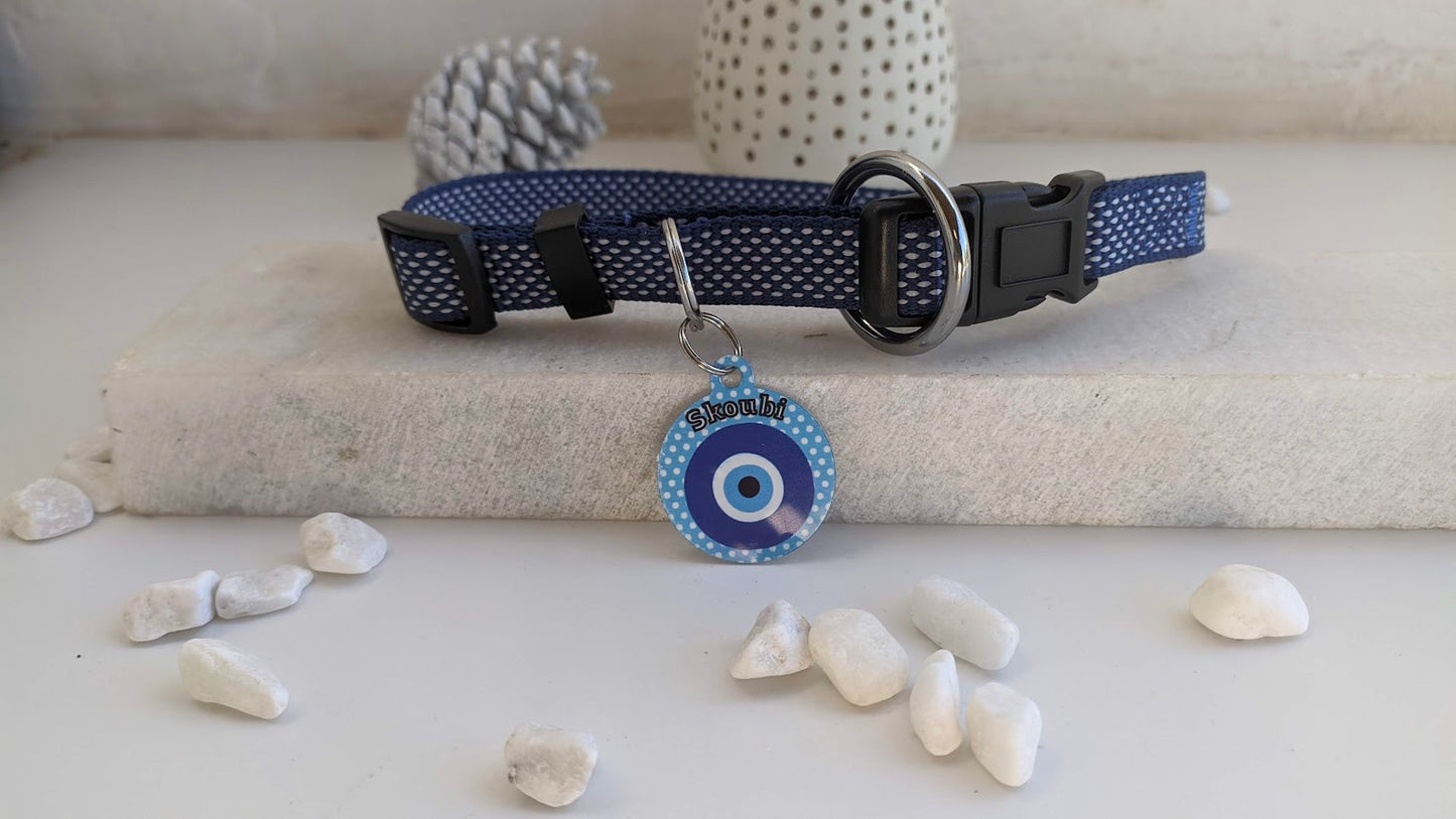 Personalised Evil Eye Dog Collar - Pet protection - Dog Gift