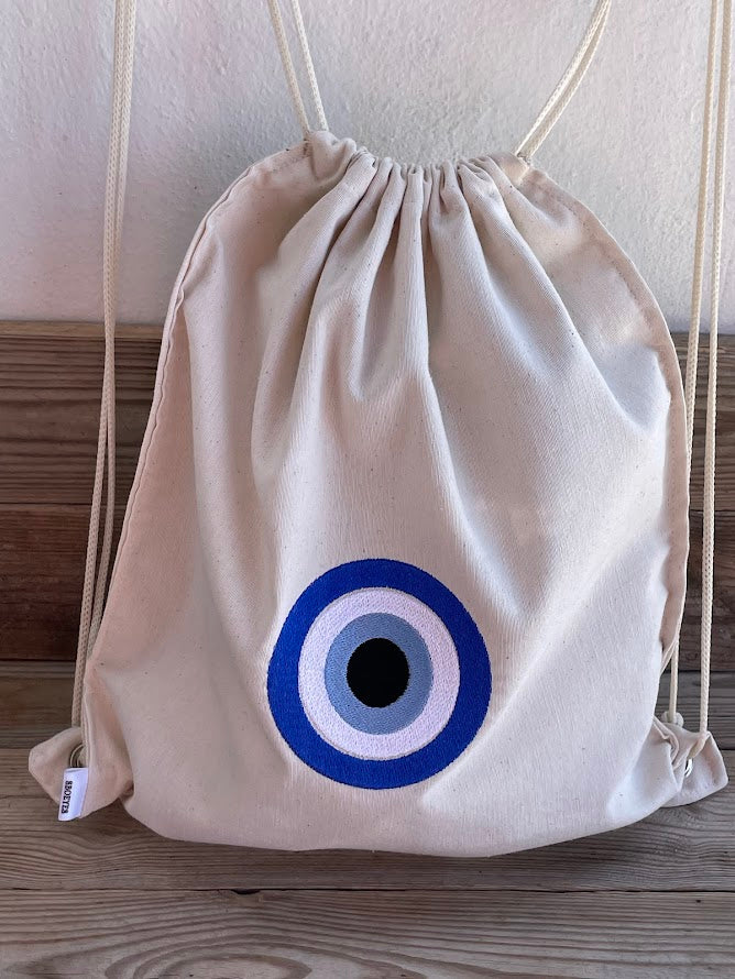 Pochette Tissu Oeil bleu