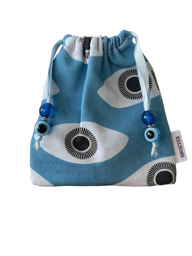 Pochette Tissu Oeil bleu
