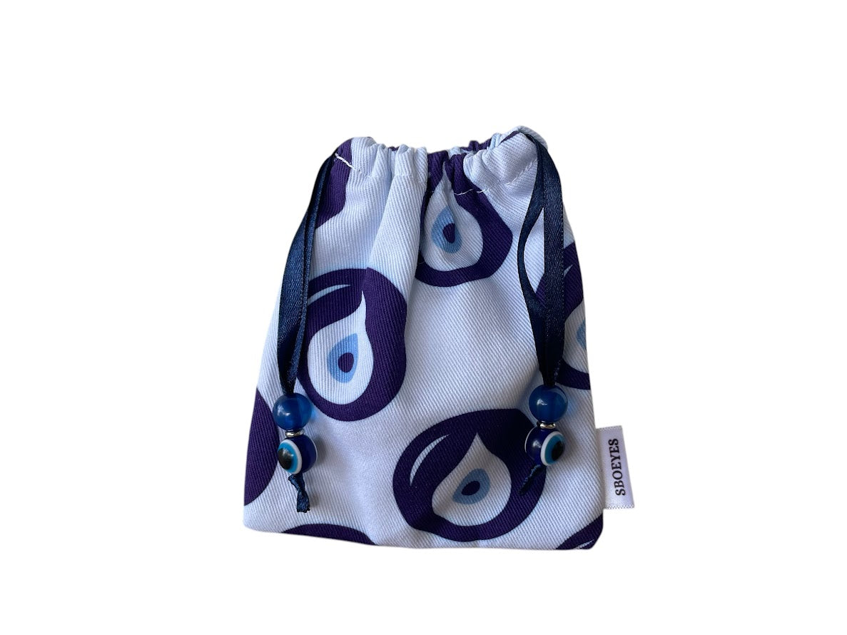 Pochette Tissu Oeil bleu