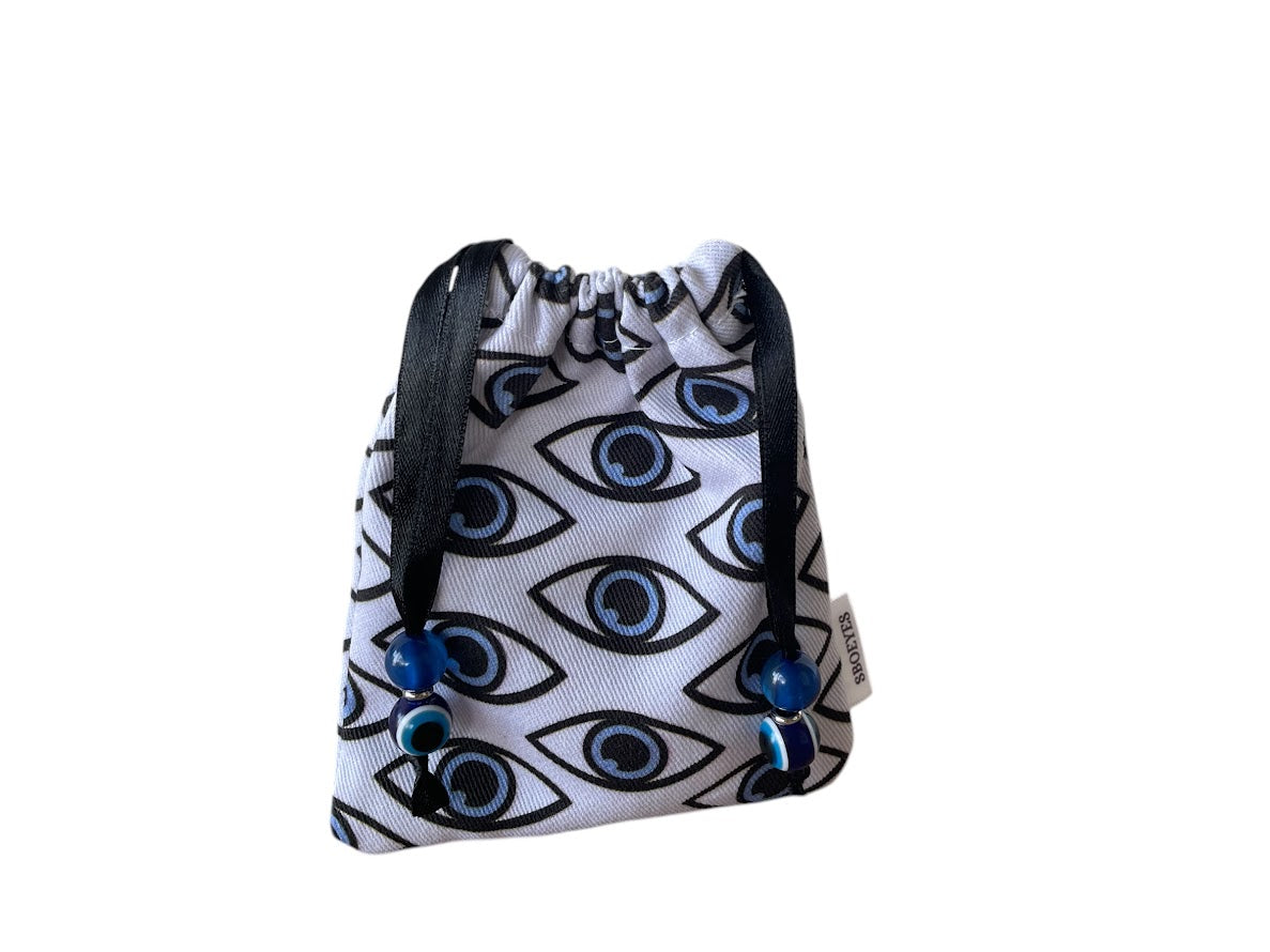 Pochette Tissu Oeil bleu