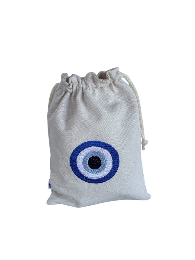 Pochette tissu oeil bleu – Souvenir grec