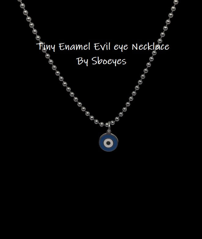 Collier Oeil Bleu et Motif Grec Superposés