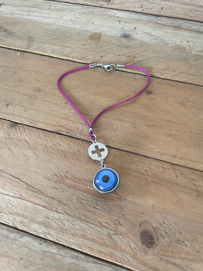 Bijou de Retroviseur Croix Oeil bleu