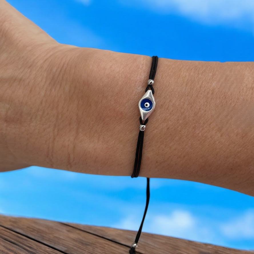 Bracelet Oeil Bleu Ajustable - Bracelet Porte Bonheur
