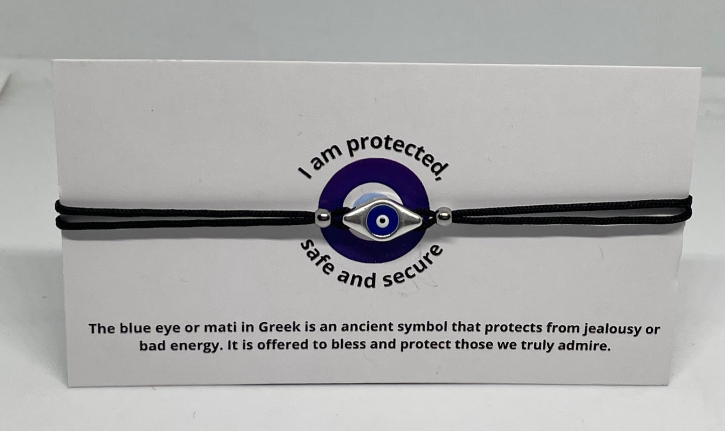 Bracelet Oeil Bleu Ajustable - Bracelet Porte Bonheur