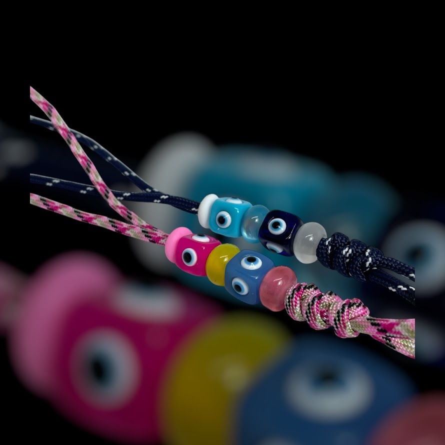 Evil Eye Bag Charm - Beaded Bag Charm - Bag Accessory