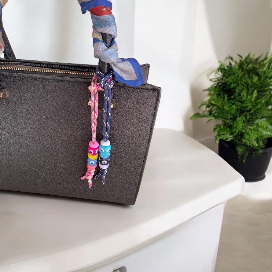 Evil Eye Bag Charm - Beaded Bag Charm - Bag Accessory