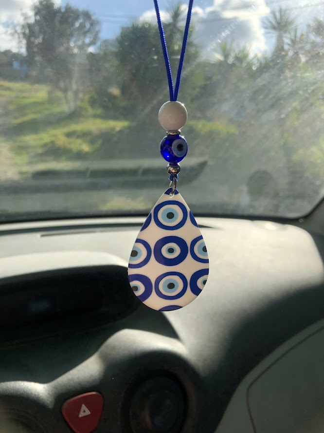 Bijou pour rétroviseur de voiture Oeil Bleu Mandala