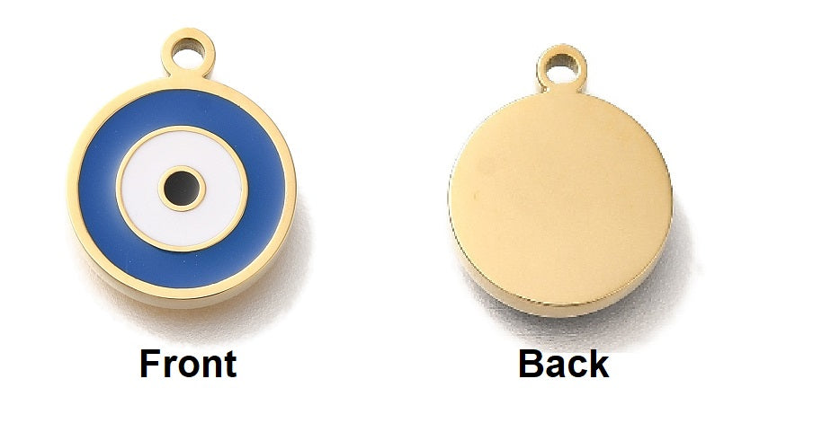 Collier Set Oeil Bleu Doré en Acier Inoxydable