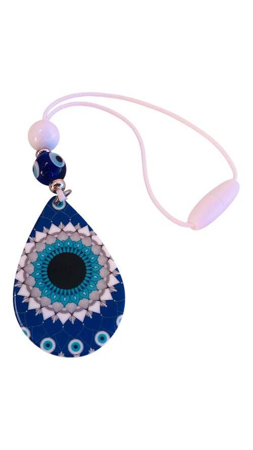 Bijou pour rétroviseur de voiture Oeil Bleu Mandala