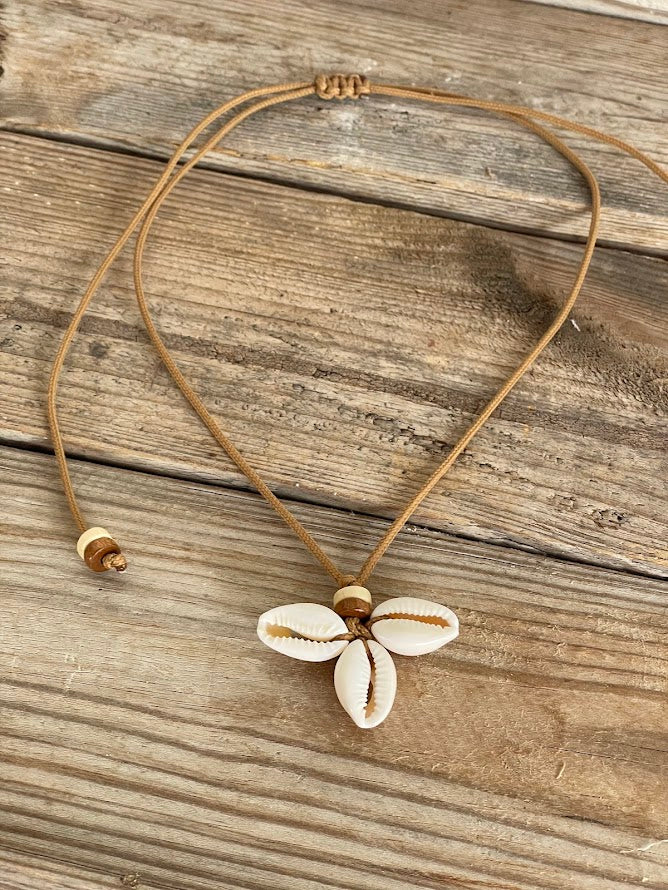 Cowrie FLower Shell Necklace - Beach Shell Necklace