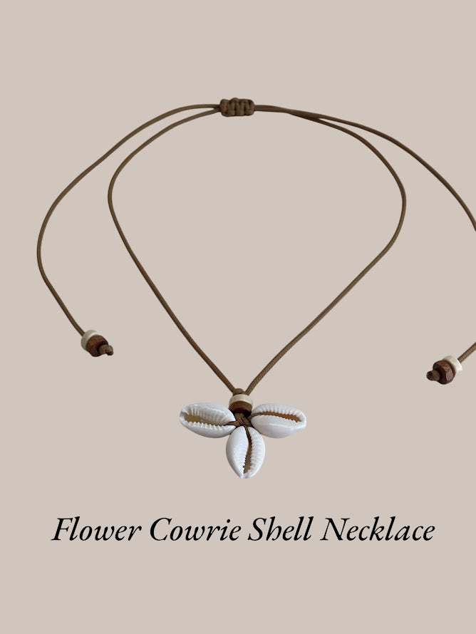 Cowrie FLower Shell Necklace - Beach Shell Necklace