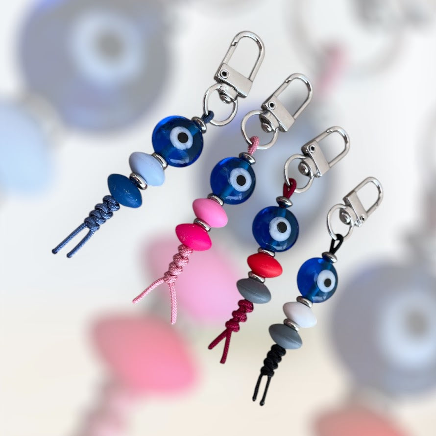 Evil Eye Glass Bag Charm - Greek Gift - Bag Accessories
