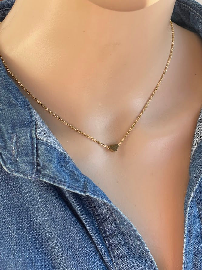 Collier Coeur en Acier doré pour elle