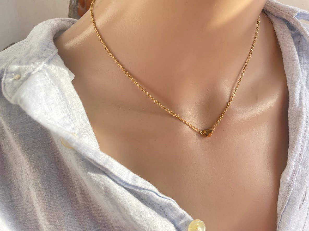 Collier Coeur en Acier doré pour elle