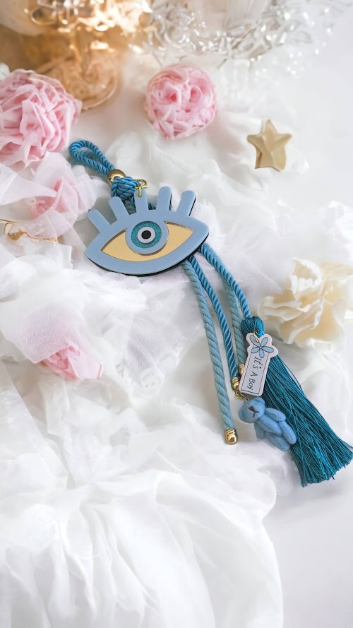 Décoration Murale Oeil Pour Bébé - Cadeau Naissance - Rose et Bleu