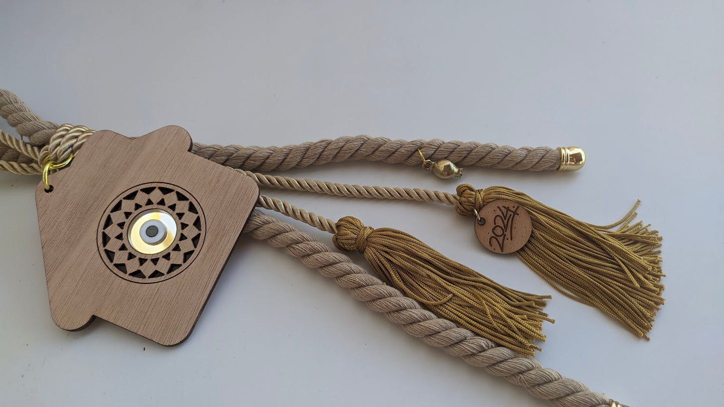 Evil Eye 2024 Wall Hanging - Tassel Housewarming - New years 2024 gift