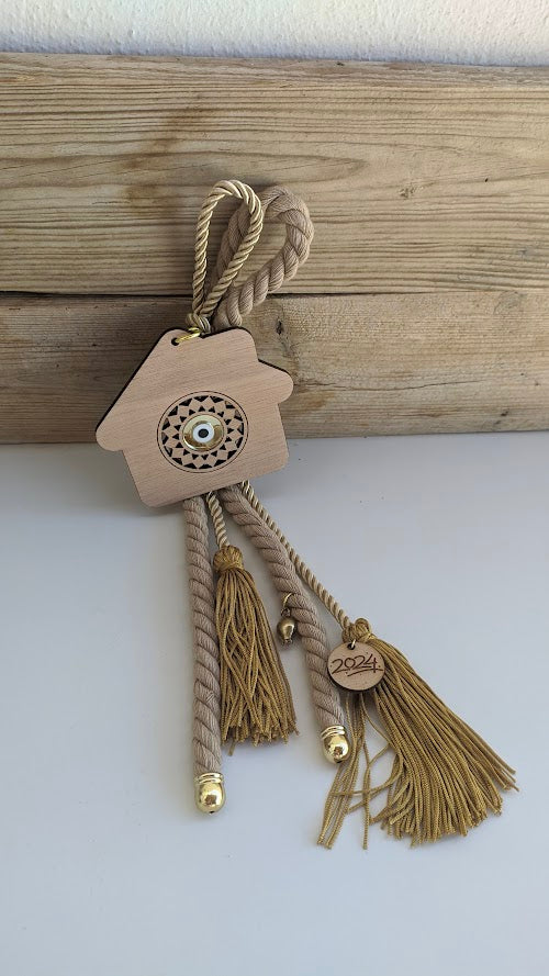 Evil Eye 2024 Wall Hanging - Tassel Housewarming - New years 2024 gift