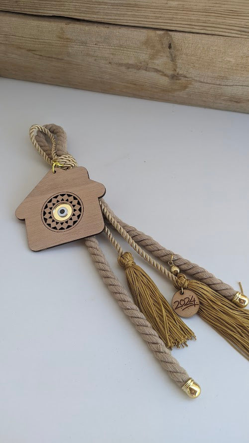 Evil Eye 2024 Wall Hanging - Tassel Housewarming - New years 2024 gift