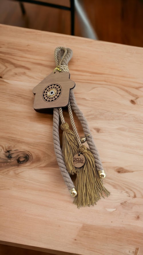 Evil Eye 2024 Wall Hanging - Tassel Housewarming - New years 2024 gift