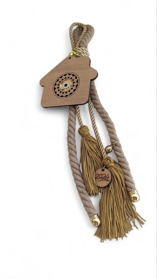 Evil Eye 2024 Wall Hanging - Tassel Housewarming - New years 2024 gift