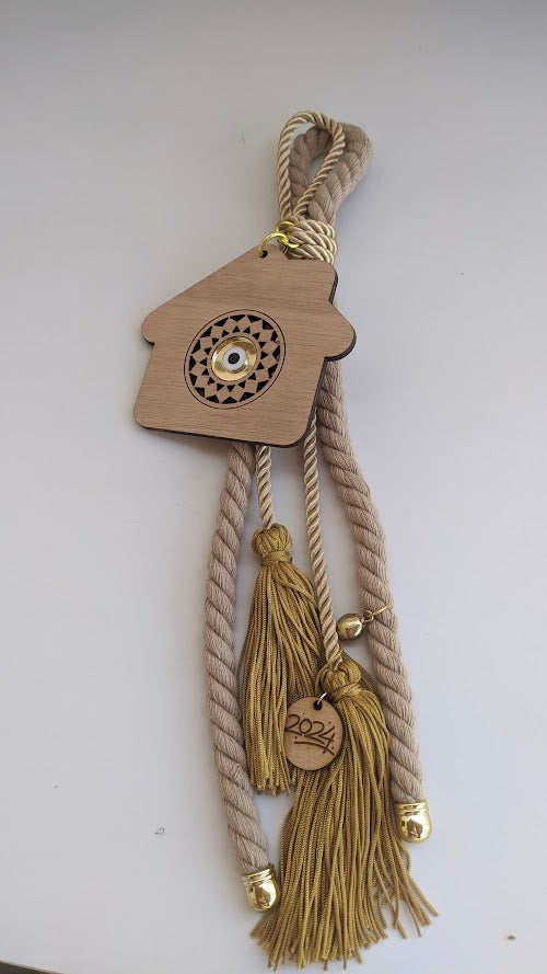 Evil Eye 2024 Wall Hanging - Tassel Housewarming - New years 2024 gift