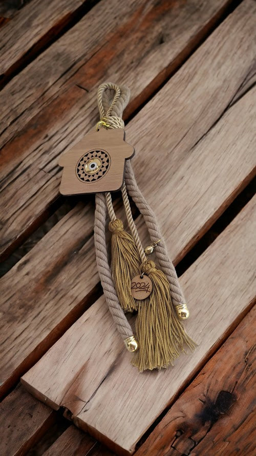 Evil Eye 2024 Wall Hanging - Tassel Housewarming - New years 2024 gift