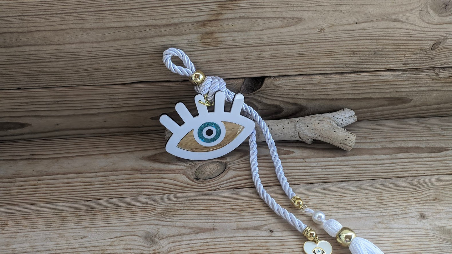 Evil Eye Tassel Wall hanging - House Protection - Greek Gift